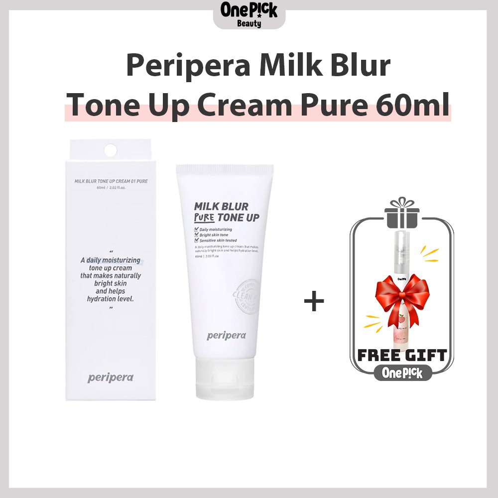 OnePick) Kem dưỡng nâng tone da Peripera Milk Blur Tone Up Cream 60ml [Peripera Milk Blur Tone Up Cream Pure 60ml]