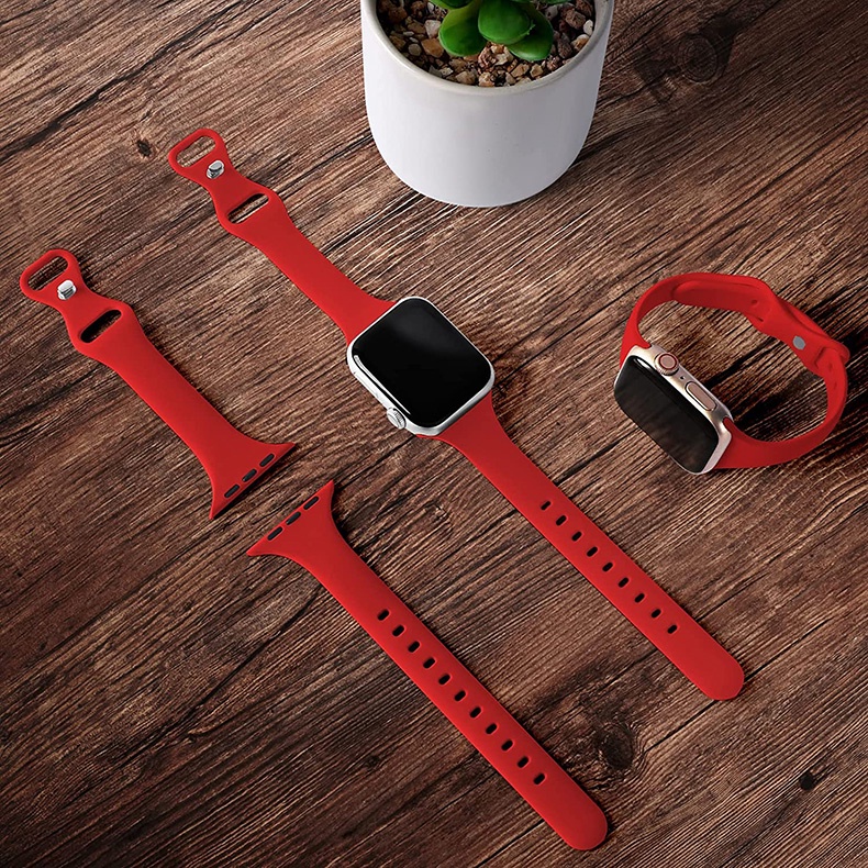 Dây Đeo Thay Thế Bằng Silicone Chất Lượng Cao 44/45MM Cho Đồng Hồ Apple Watch 7 S7 iwatch7/6/SE/5/4/3