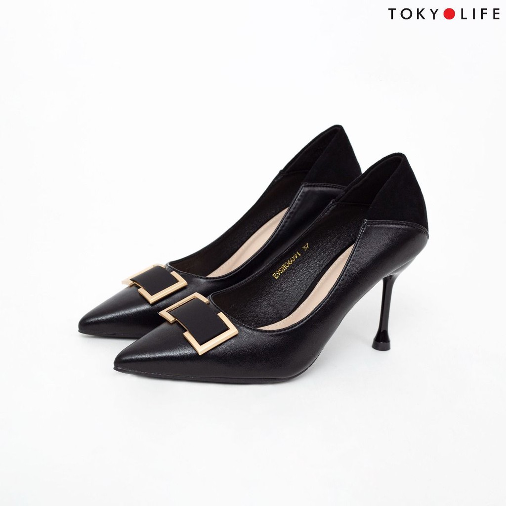 Giày cao gót nữ gót gập mũi nhọn TOKYOLIFE E9SHO609I