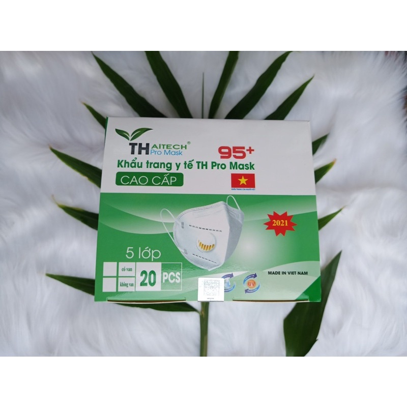 Hộp 20 Cái Khẩu Trang N95+ TH Promax Người Lớn Kháng Khuẩn Lọc Bụi Siêu Mịn Có Van