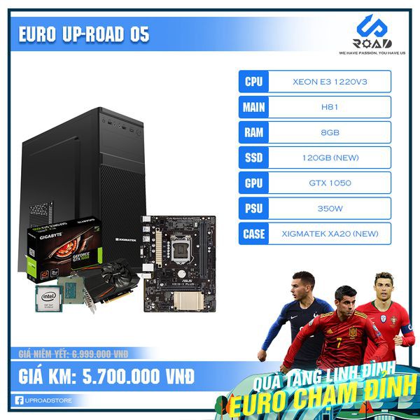 [QUÀ TẶNG LINH ĐÌNH - EURO CHẠM ĐỈNH] Bộ PC Gaming Xeon 1220V3 H81 Ram 8GB VGA 1050 SSD 120 Nguồn 350W Vỏ Xigmatek | BigBuy360 - bigbuy360.vn