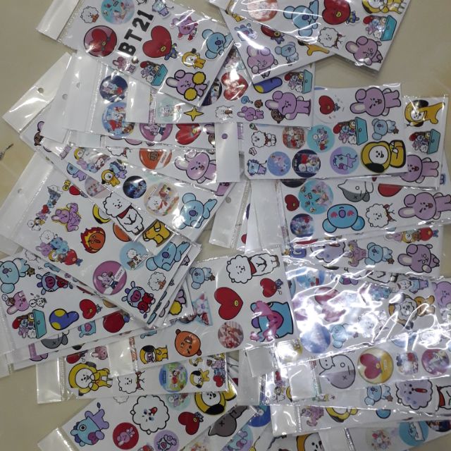 Sticker/ Hình dán nhóm nhạc BTS &amp; BT21 (nhiều mẫu khác nhau)