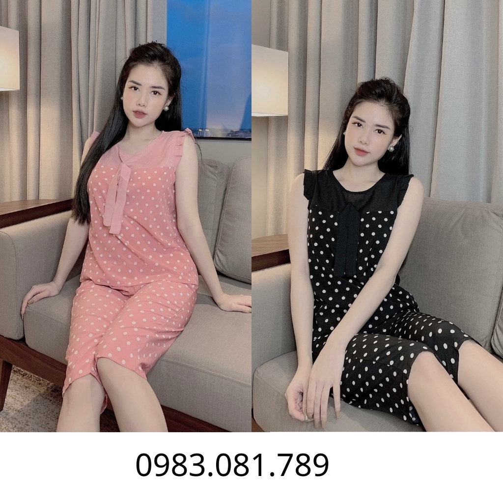 Bộ Pijama Quần Lửng - Áo Cộc ; Chất Vải Lụa Lụa Xước  [ ẢNH THẬT  SHOP CHỤP ]