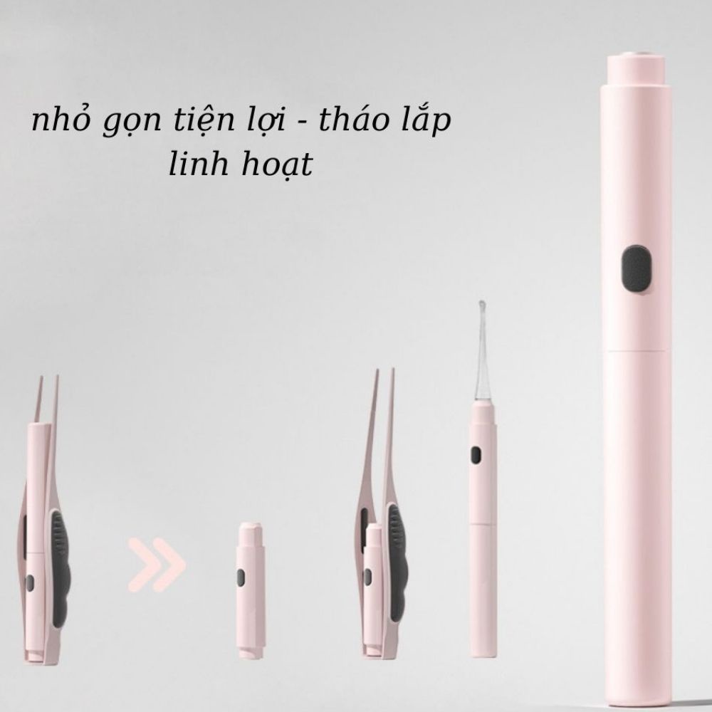 Bộ lấy ráy tai có đèn cao cấp, dụng cụ vệ sinh tai mũi an toàn tiện lợi cho gia đình - BCC
