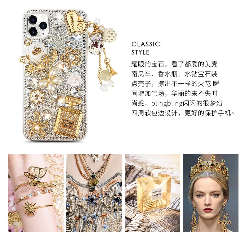 Bao Da Điện Thoại Dạng Ví Đính Kim Cương 3D Sang Trọng Cho Samsung S23 S22 S21 Ultra S20 S10 Plus S21FE 5G S21 + S22 + S23 + Ốp