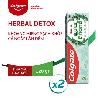 Bộ 2 kem đánh răng Colgate thảo mộc thiên nhiên Herbal Detox 120g/tuýp