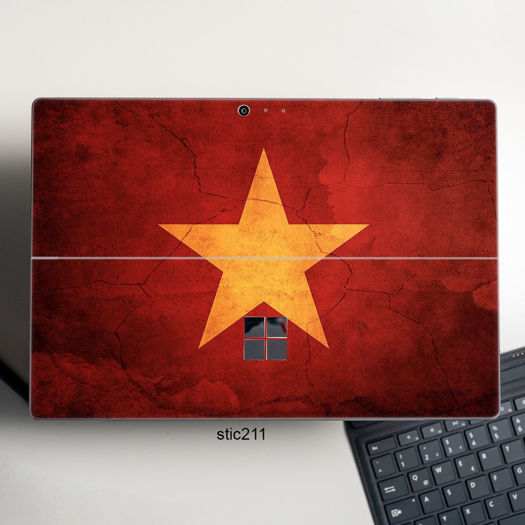 Skin dán hình cờ Việt Nam cho Surface 3 2015; Go, Go 2, Go 3; Pro 2 3 4 5 6 7 8 9 X