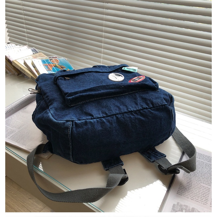 Ba Lô Vải Denim Thời Trang Dành Cho Nam Và Nữ