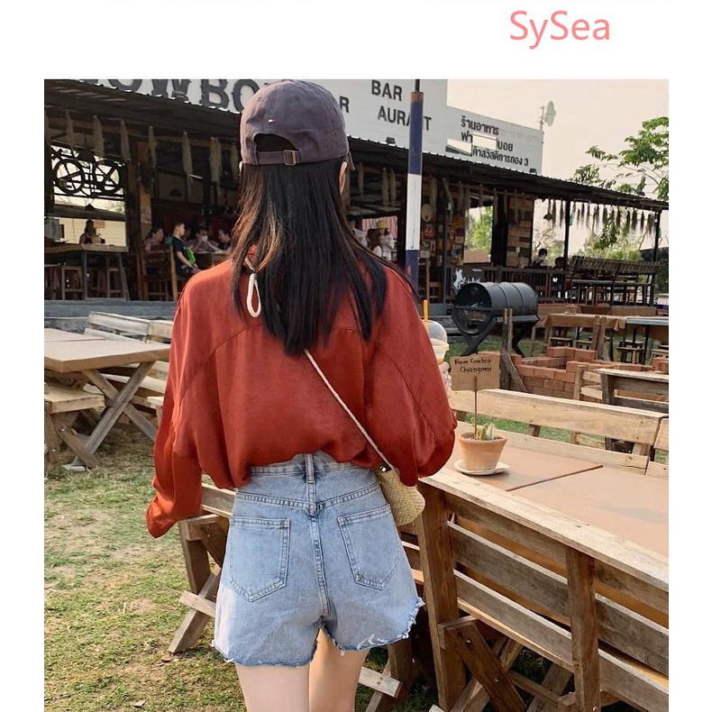 Quần Short Denim Thiết Kế Xẻ Rách Thời Trang Mùa Hè Cá Tính Cho Nữ