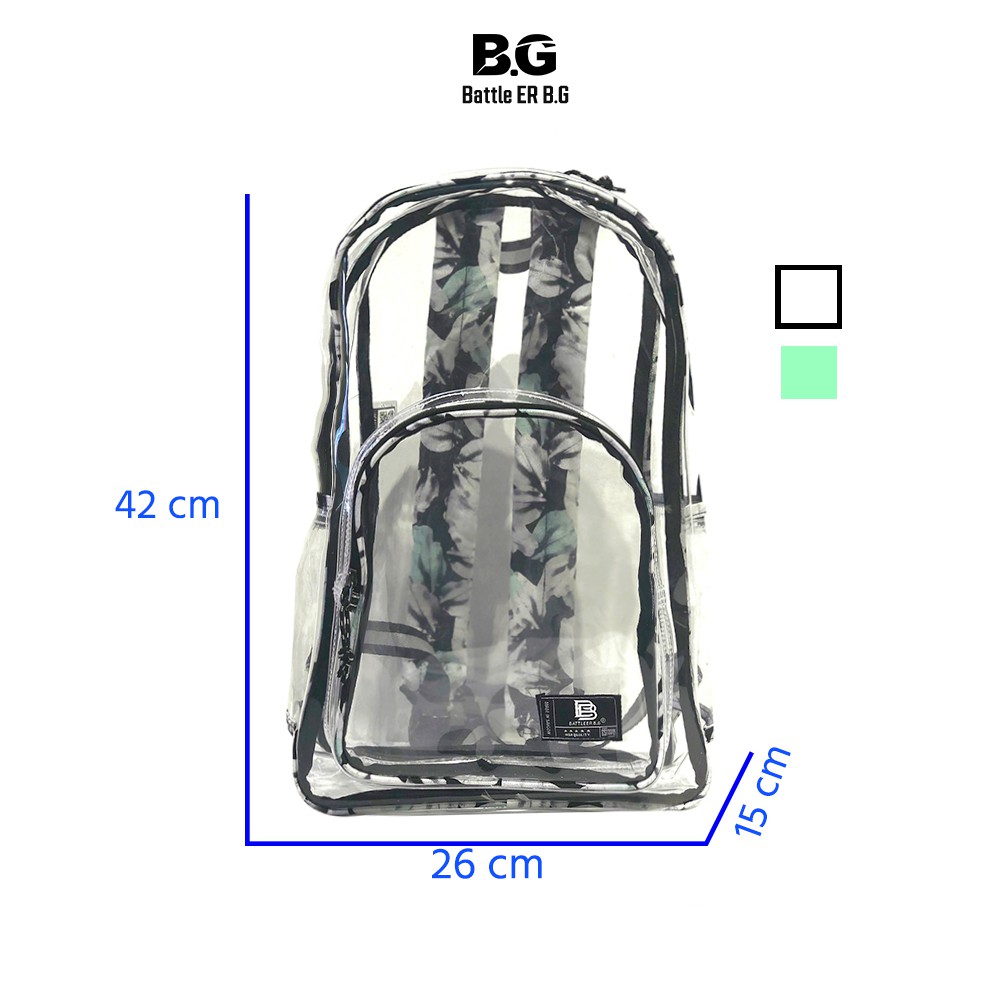 Balo BATTLE ER B.G B.B Trong Suốt Unisex Streetwear Backpack