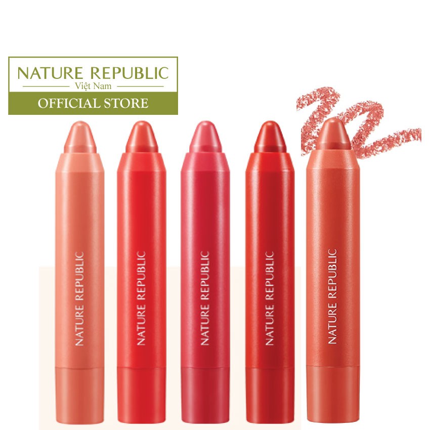 Son sáp mềm mướt như nhung NATURE REPUBLIC Eco Crayon Lip Velvet 2.8g