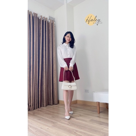 Chân váy / Jupe đỏ nhũ vàng Elise