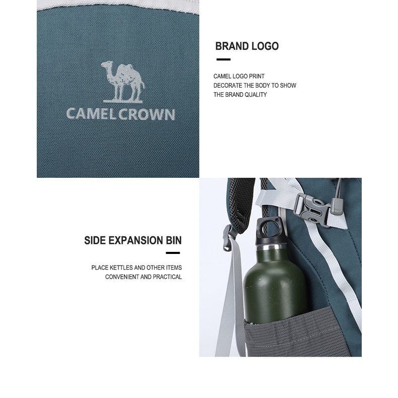 CAMEL CROWN Ba lô 18L công suất lớn ba lô đi bộ đường dài leo núi túi