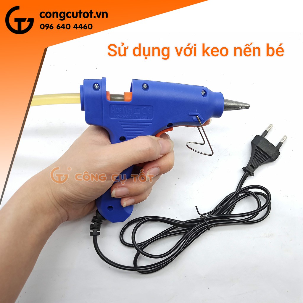 Súng kéo nến bé 20W tặng 10 cây keo nến vàng tươi trong