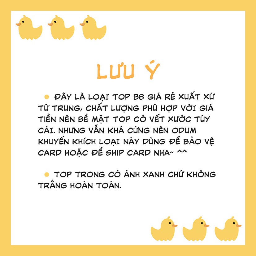 Toploader đựng ảnh photocard Kpop size B8 ngang / dọc