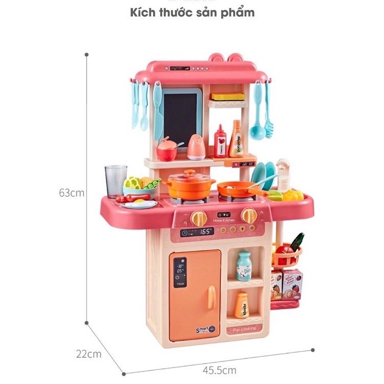 Đồ chơi nấu ăn cho bé bộ 36 chi tiết, giúp phát triển kỹ năng cho trẻ - Toyshouse 889, bộ bếp có vòi nước