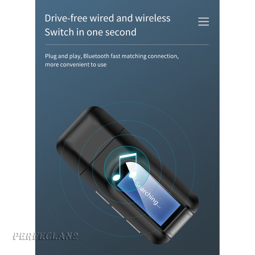 Thiết bị truyền phát âm thanh USB Bluetooth 5.0 màn hình LCD 2 trong 1 AUX cho PC TV | BigBuy360 - bigbuy360.vn