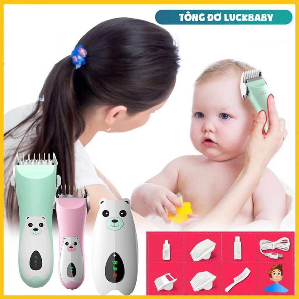 Tông đơ cắt tóc sơ sinh, cắt tóc trẻ em 0-15 tuổi hãng Lukbaby cắm sạc siêu bền