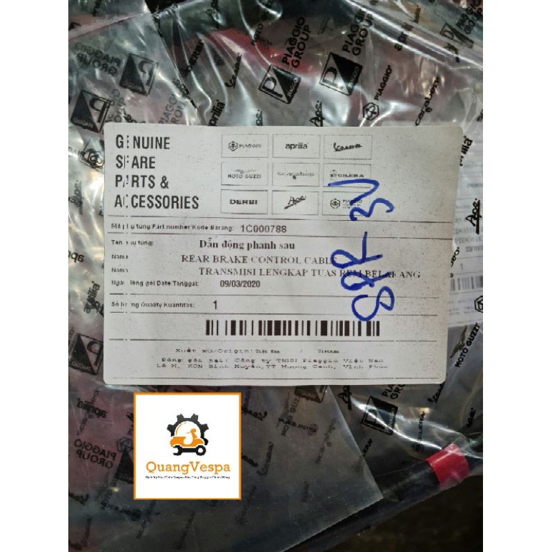 Dây phanh sau vespa sprint chính hãng nhà máy