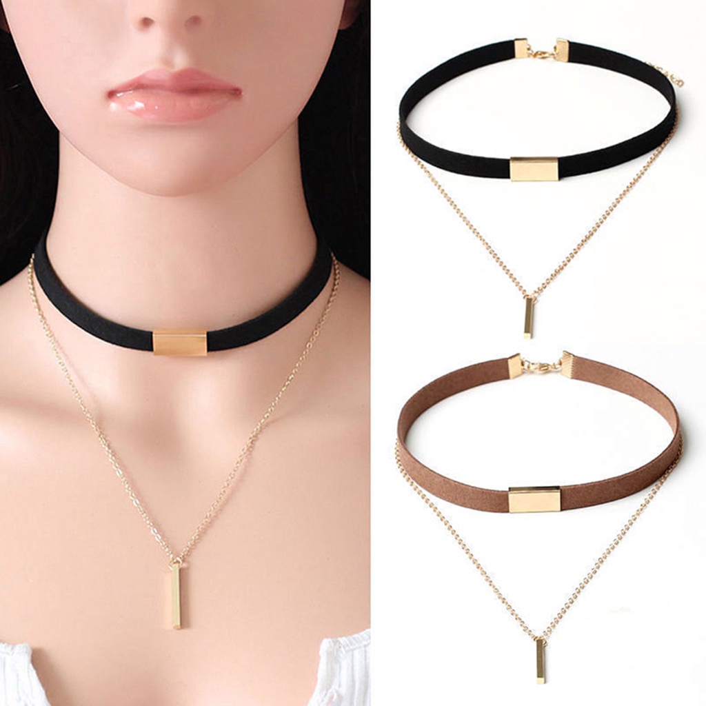 Vòng Cổ Choker Giả Da Lộn Thời Trang Cá Tính Cho Nữ