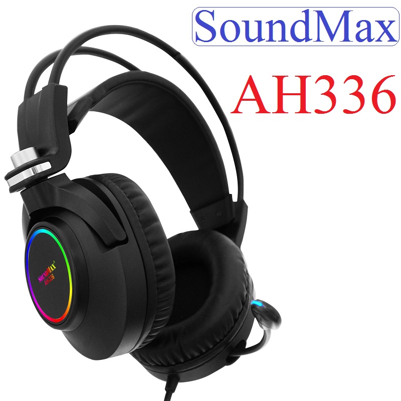 Tai nghe chụp tai vi tính SoundMax AH336 có led dùng cho PC/laptop