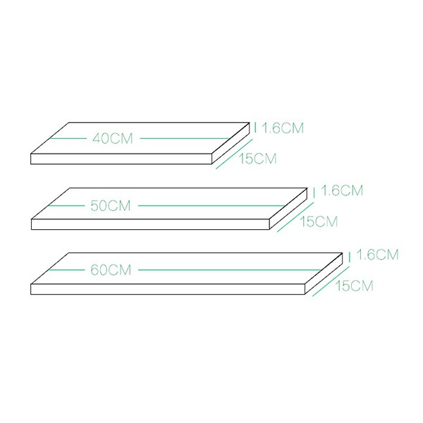 Kệ treo tường 80cm x sâu 13cm trang trí nhà cửa gỗ ( đen,nâu,vàng,trắng) | BigBuy360 - bigbuy360.vn