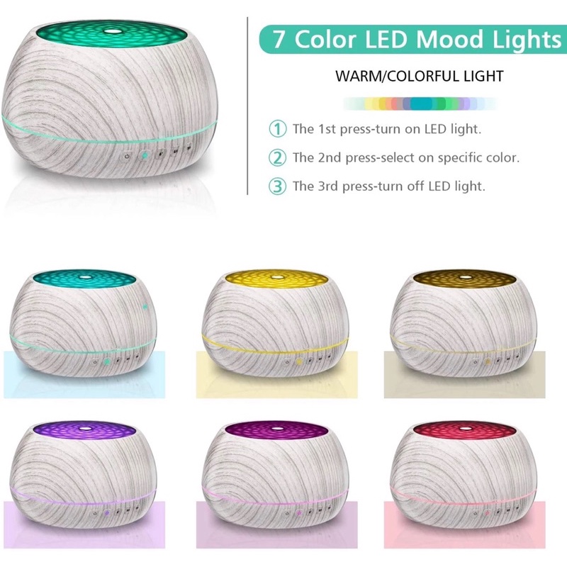 Máy Xông Tinh Dầu Đèn Xông Thùng Gỗ Nghe Nhạc Dung Tích Lớn 1000ml Loa Bluetooth