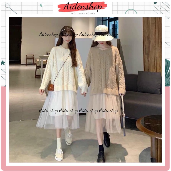 Váy len bầu mùa đông Aidenshop Đầm bầu thời trang cao cấp Quảng Châu