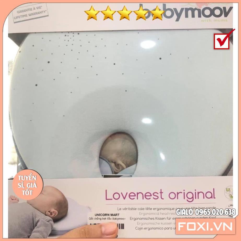 Gối chống bẹt đầu Lovenest Babymoov-Phù hợp với mọi loại giường-nôi-cũi-xe đẩy-Giúp bé ngủ sâu giấc hơn và thoải mái hơn