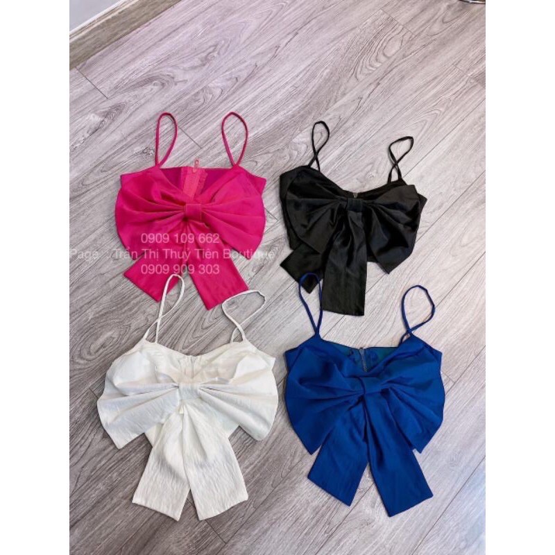ÁO KIỂU HAI DÂY NƠ CROPTOP SEXY