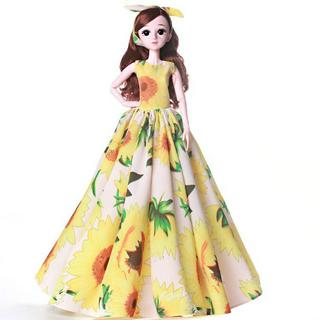 Búp Bê : 3D BJD Trơn 18 Khớp Cao 60cm - Phát Nhạc Tặng Váy Vàng Và Giầy