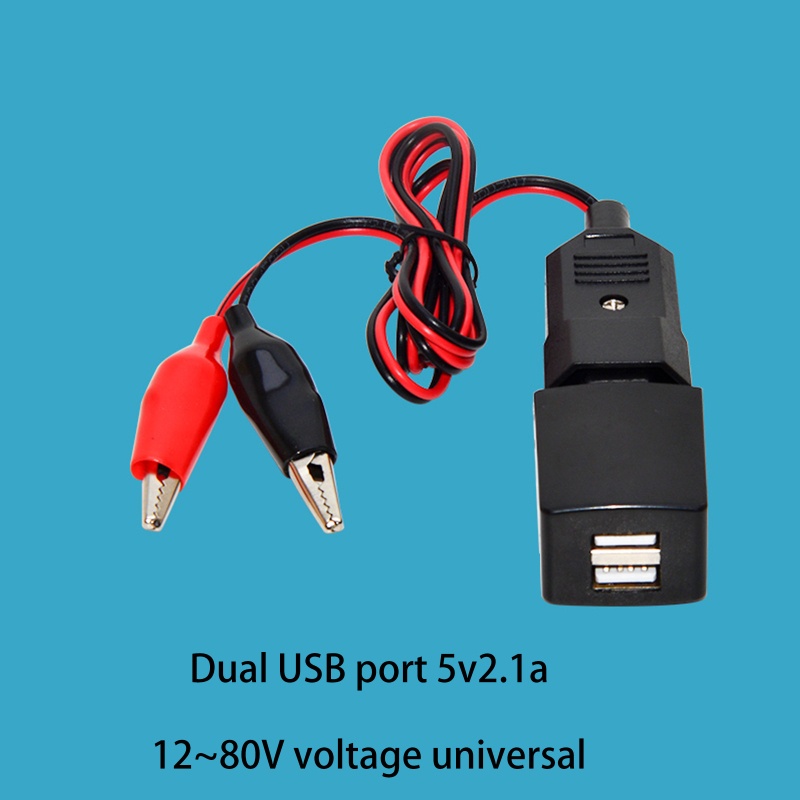 Củ Sạc Điện Thoại Cổng USB Kép 12-80V 5V 2 1A Cho Xe Đạp