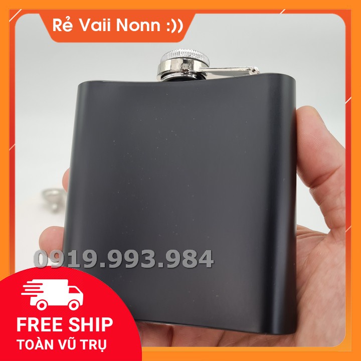 Bình đựng rượu bằng thép không gỉ dung tích 6oz tương đương với 130 ml tặng 2 chén + 1 phễu
