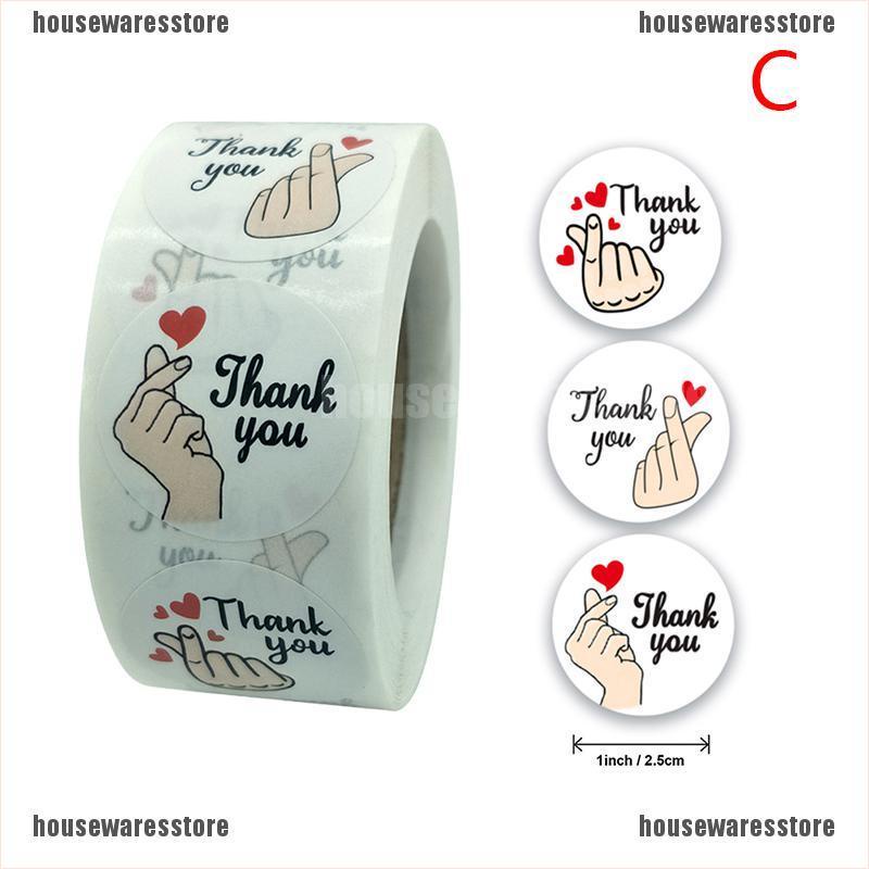 Cuộn 500 Sticker Chữ Thank You Độc Đáo Dán Trang Trí