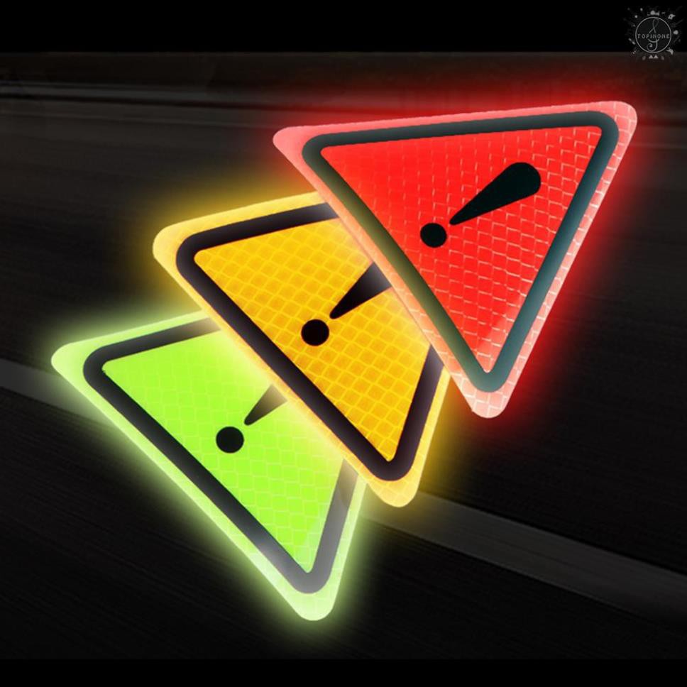 Decal tam giác cảnh báo phản quang đa năng trang trí xe hơi ô tô cá tính
