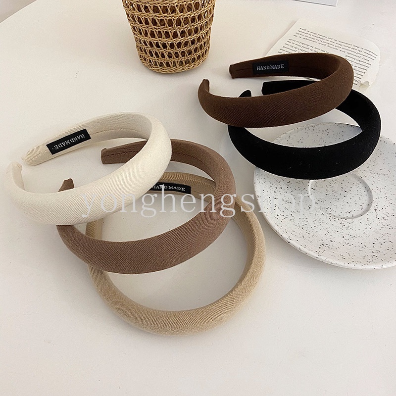 Băng Đô Cài Tóc Bằng Xốp Đệm Nhung Màu Kẹo Thời Trang Cho Nữ