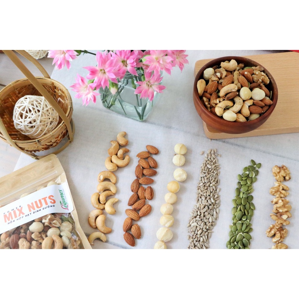 Hạt dinh dưỡng Mixed Nuts, kết hợp 6 loại siêu hạt nhập khẩu khác nhau, không thêm đường,tốt cho bà bầu,eat clean, keto