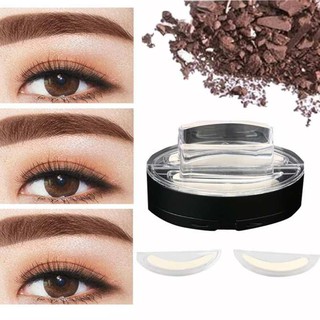 Bột in chân mày 2 khuôn + phấn mày 02 – Nâu đen