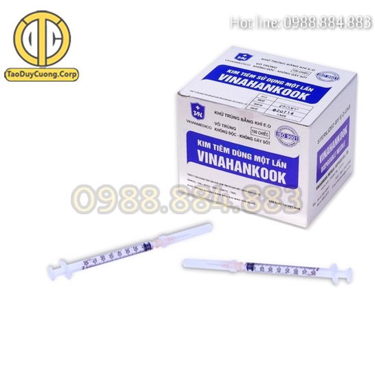 Bơm tiêm - Xilanh sử dụng một lần Vinahankook được khử trùng, chống gỉ 1ml, 3ml, 5ml, 10ml