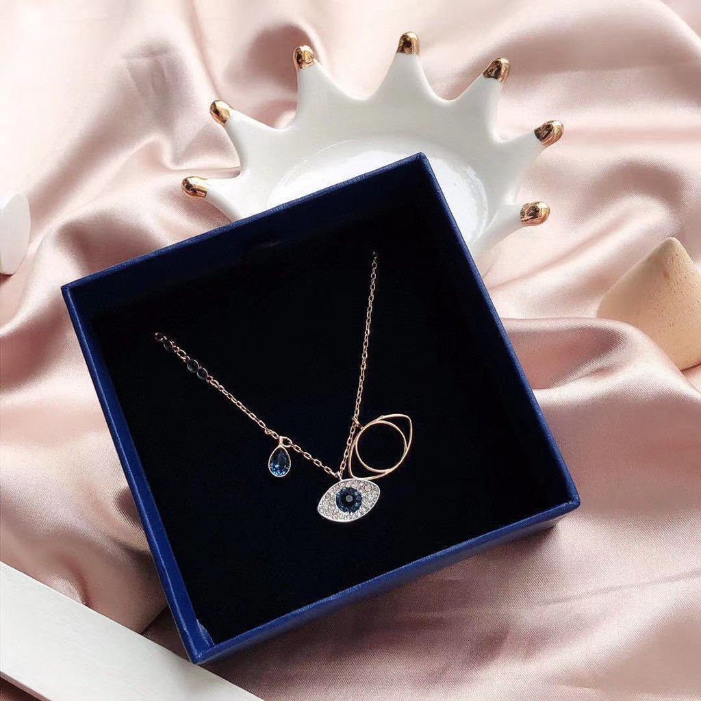 s925 sterling bạc Swarovski Vòng cổ mắt quỷ tay nữ Bông tai Hàn Quốc Đơn giản trong Quà tặng bạn gái