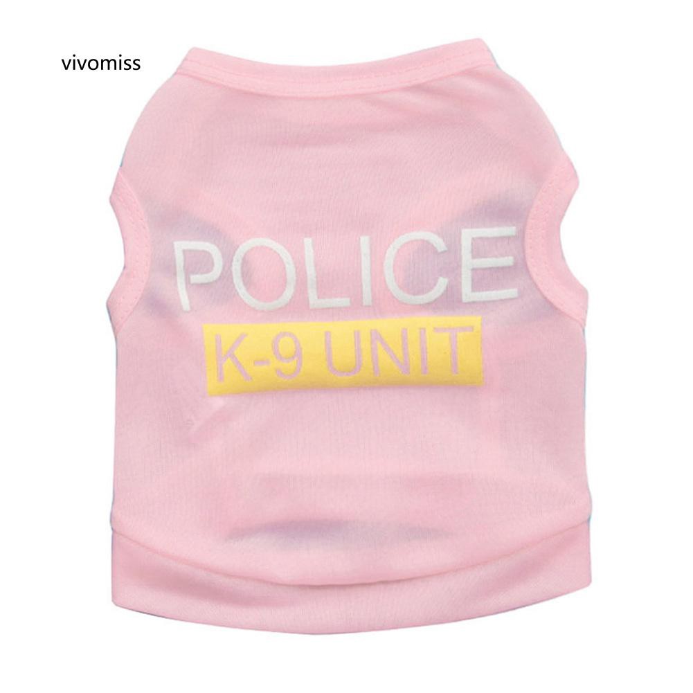 Áo thun cảnh sát họa tiết chữ dễ thương dành cho thú cưng