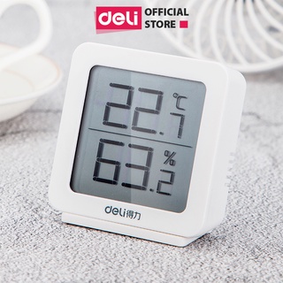 Nhiệt ẩm kế điện tử Deli - Màn hình điện tử - Trắng - 1 chiếc - 8838
