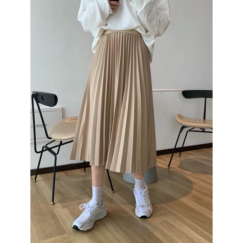 [Sale] Chân váy midi xếp li