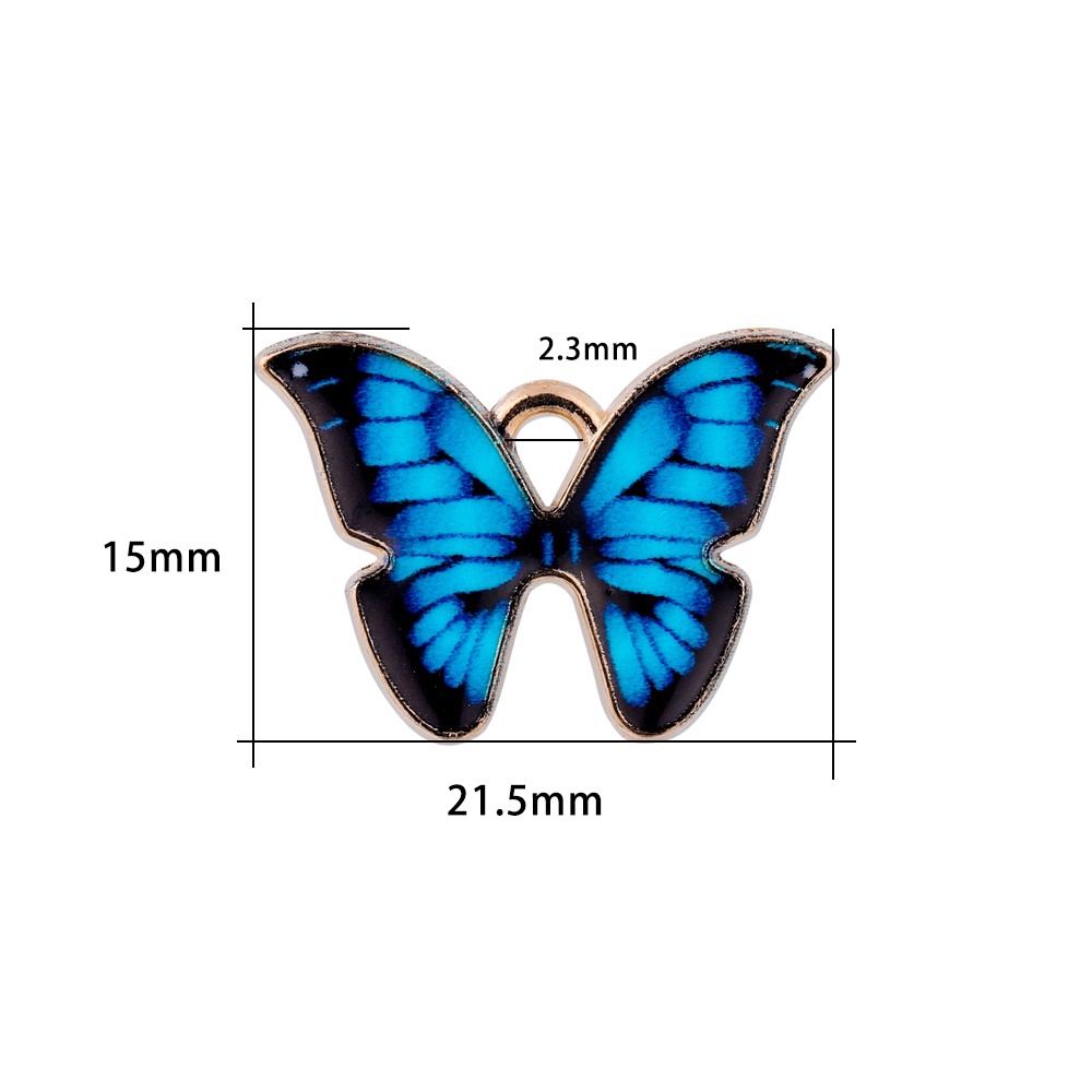 Set 10 phụ kiện ST.KUNKKA kiểu dáng bươm bướm nhiều màu sắc làm mặt dây chuyền vòng đeo tay thủ công