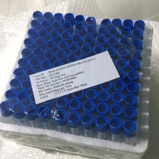 100 Ống chống đông máu EDTA, KLC dùng trong công nghệ PRP, Spa, Thẩm mỹ viện