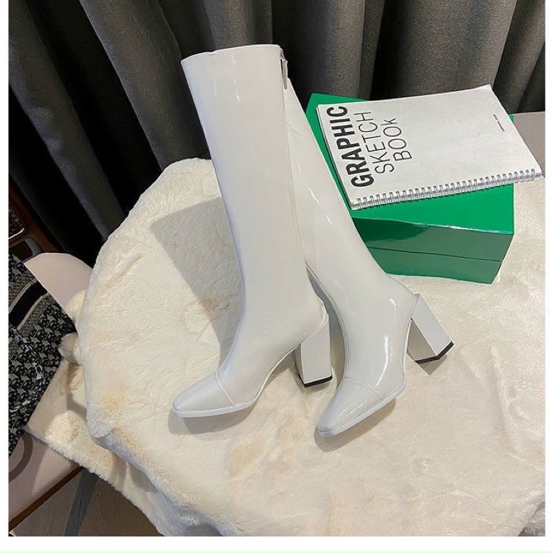bốt gối (boot đùi) da bóng siêu ôm mũi vuông (full hộp- hàng QC) mã 269 | BigBuy360 - bigbuy360.vn