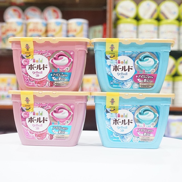 Viên giặt Gelball 3D mẫu mới 18v màu hồng Nhật Bản