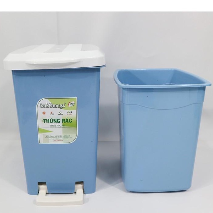 [Giá sốc] Thùng Rác Đạp Chân 12 Lít Kokomega