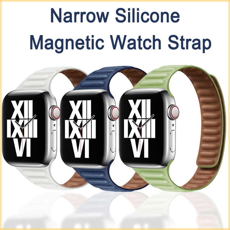 Dây Đeo Đồng Hồ Bằng Silicone Có Nam Châm Cho iwatch series 49mm 45mm 44mm 42MM 41mm 40MM 38mm ultra 8 7 6 SE 5 4 3 2 T500 Pro / d20