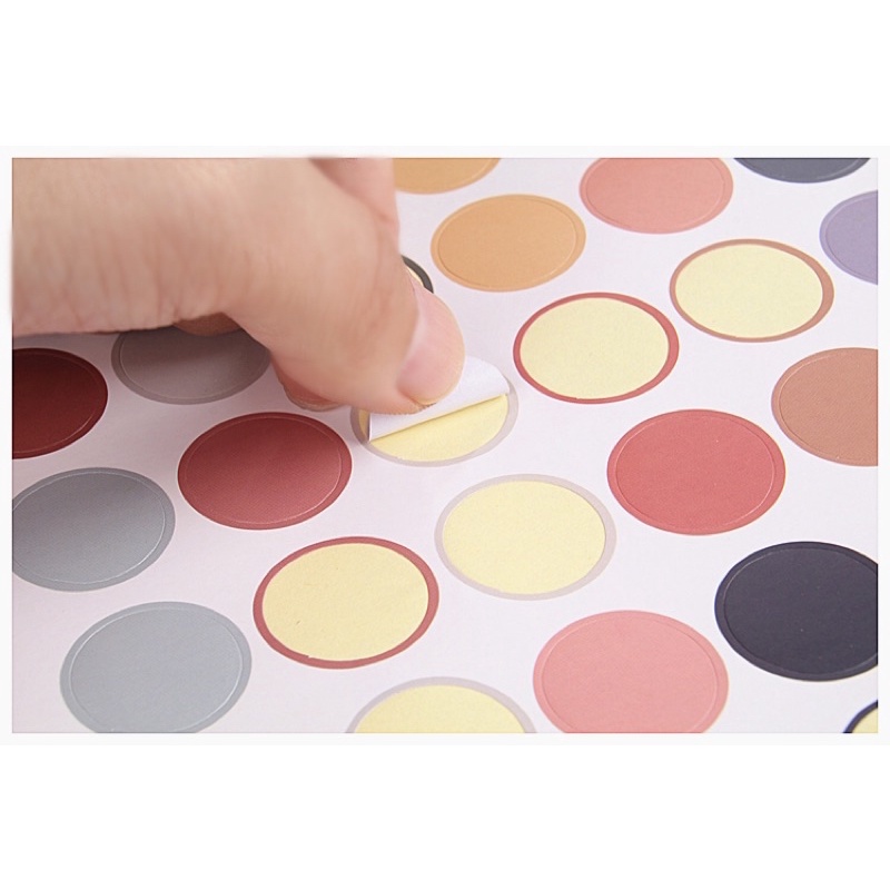 Sticker dán Nhãn dán tròn họa tiết ST031